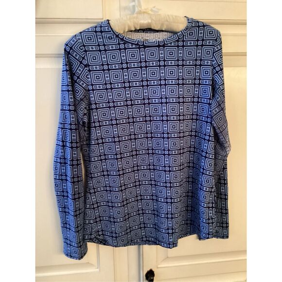 IBKUL Crew Neck UPF 50 Cooling Pricilla Print Top Sz S Athleisure - Picture 2 of 8